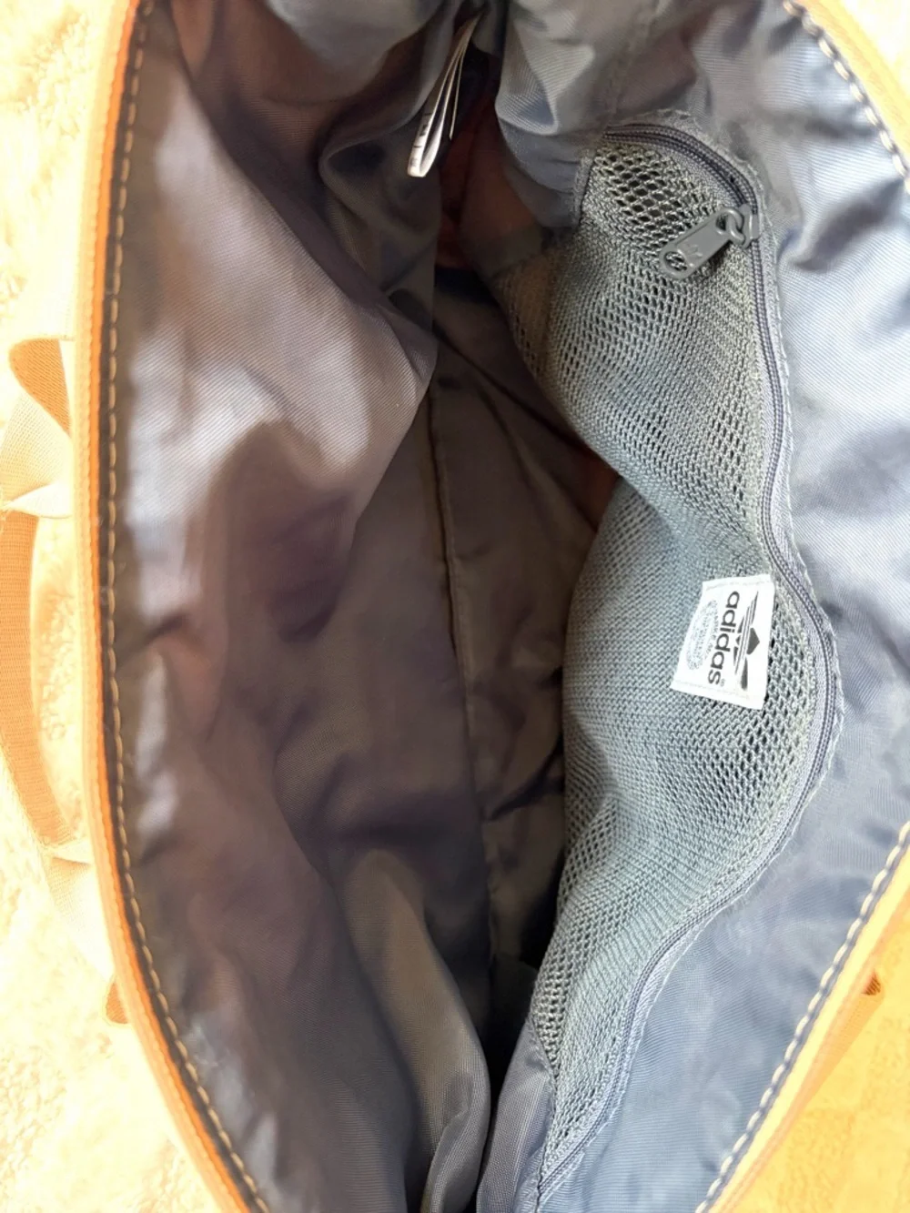 Adidas Originals Nylon Tote Crossbody Bag Beige Adjustable Strap
